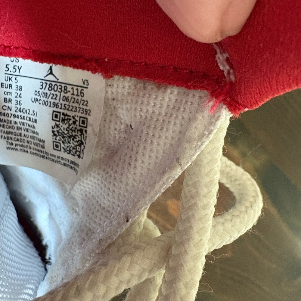 Jordan 1 Cherry Red- Kids Red and White Sneakers - Picture 8 of 9